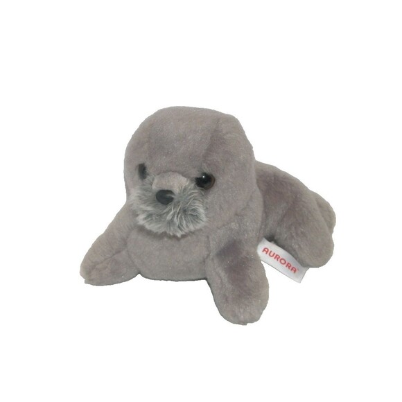 Aurora Gray Seal Baby Pup Bean Plush Stuffed Animal 2022 - Picture 1 of 4